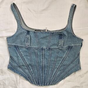 Top denim corset top bustier medieval seductive fairy, renaissance plus 16